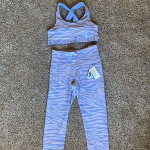 Printed Sports Bra and Leggings Set